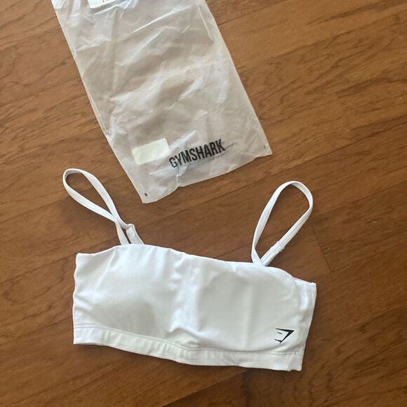 Gymshark Multi Way Strap BANDEAU SPORTS BRA XS White NWT in packaging - Picture 5 of 5